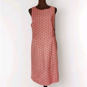 NWT Gap Dress Serena‎ Sheath Women's Size 12 Orange Geometric Lined  Sleeveless